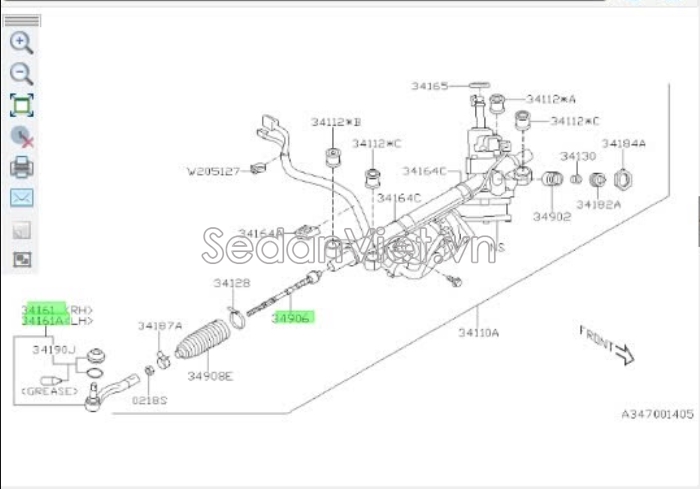 Cao su chụp bụi thước lái Subaru Forester 2012