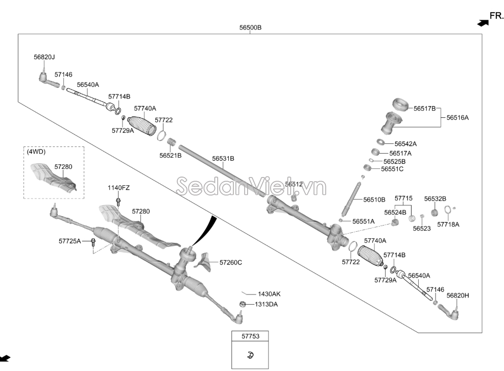 Rotuyn lái trong Hyundai Elantra 2.0 2016