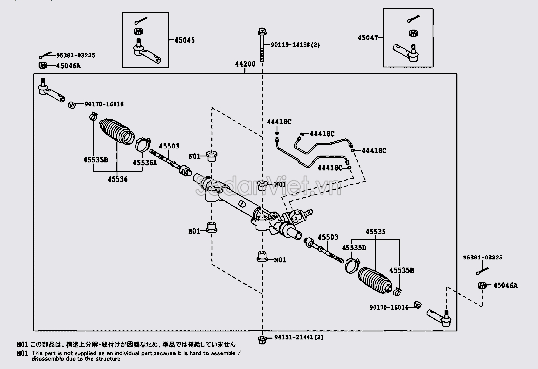 Thước lái trợ lực dầu Toyota Land Cruiser Prado 2013-2015