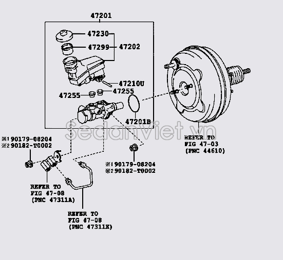 Bình dầu phanh Toyota Camry 2007-2008