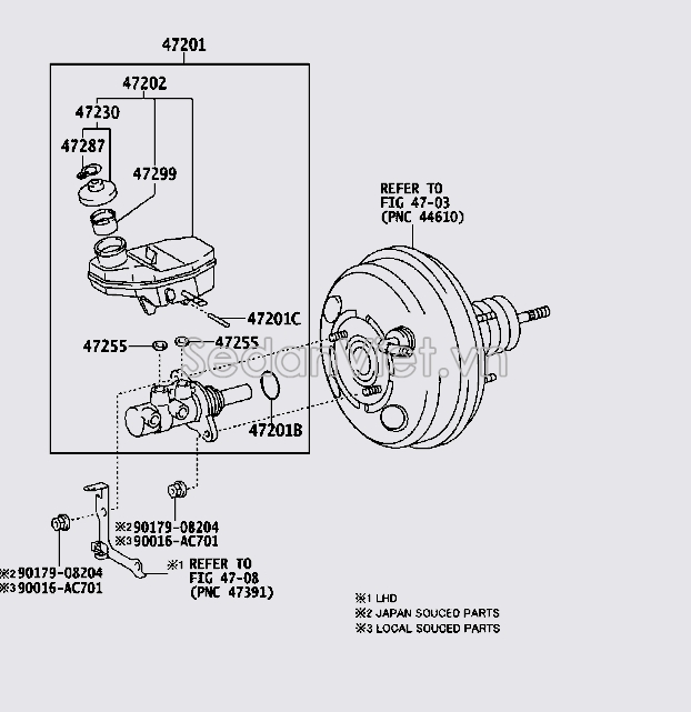 Cốc lọc dầu bình dầu phanh Toyota Land Cruiser Prado 2009-2013