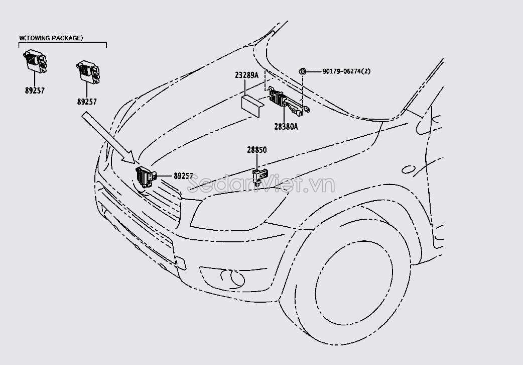 Trở quạt gió động cơ Toyota Sienna 2014