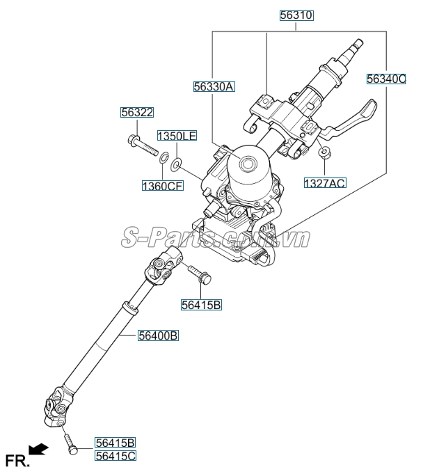 Motor điều khiển lái điện Hyundai Santafe 2017-2018