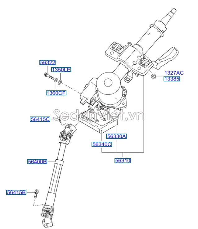 Mô tơ trợ lực lái điện Hyundai i10 Grand 2017