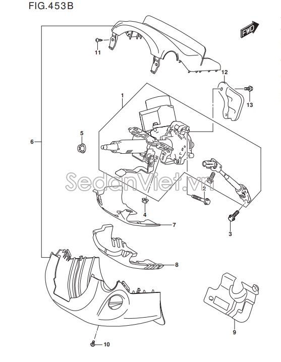Nhựa ốp cổ vô lăng Suzuki Ertiga 2018