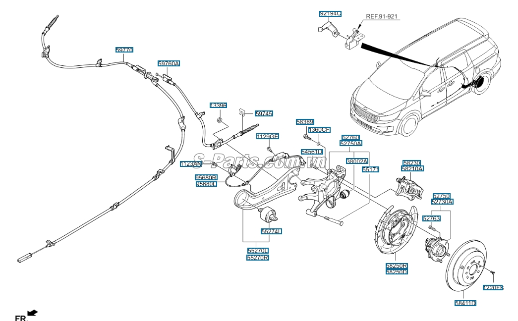 Đĩa phanh sau KIA Sedona 2014-2015