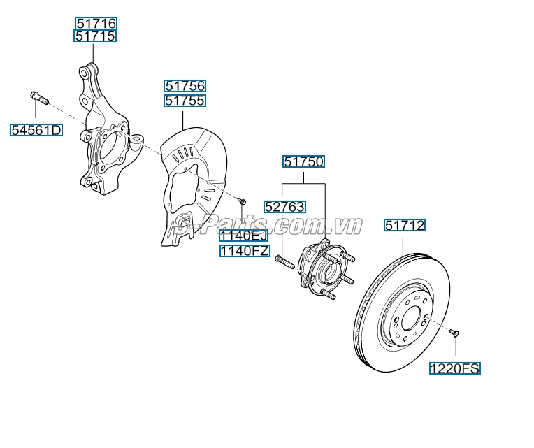 Cụm bi moay ơ trước KIA Sedona 2015-2017