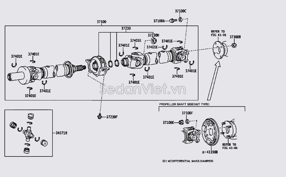 Trục các đăng lái Toyota Fortuner 2016-2019