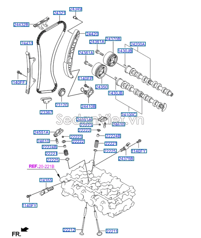Búa tăng xích cam Hyundai i10 2010-2012