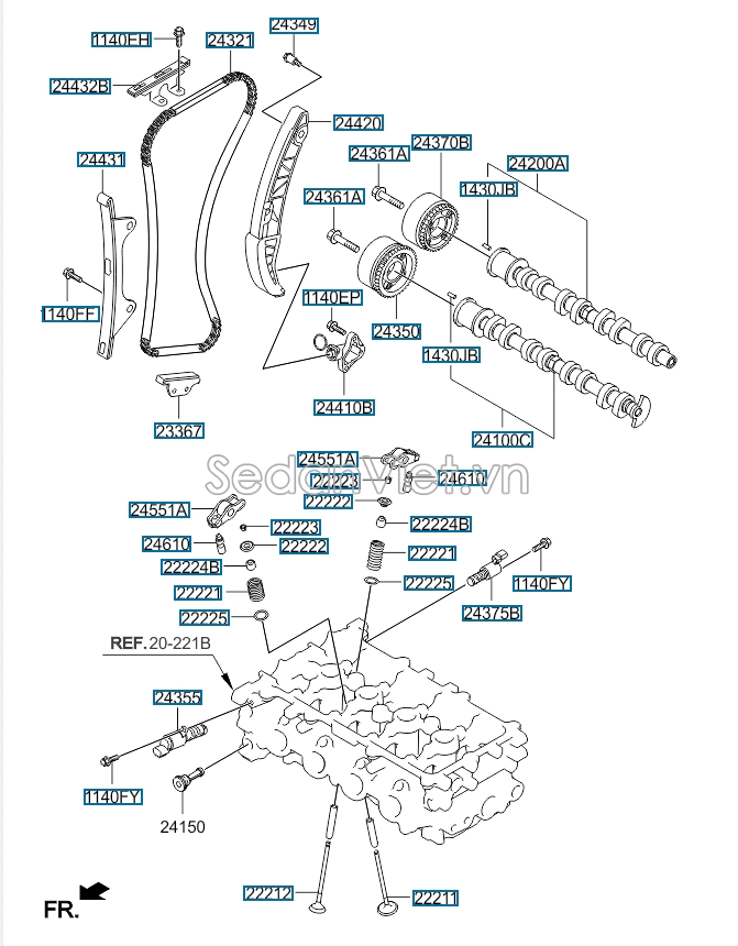 Búa tăng xích cam Hyundai i10 2010-2012