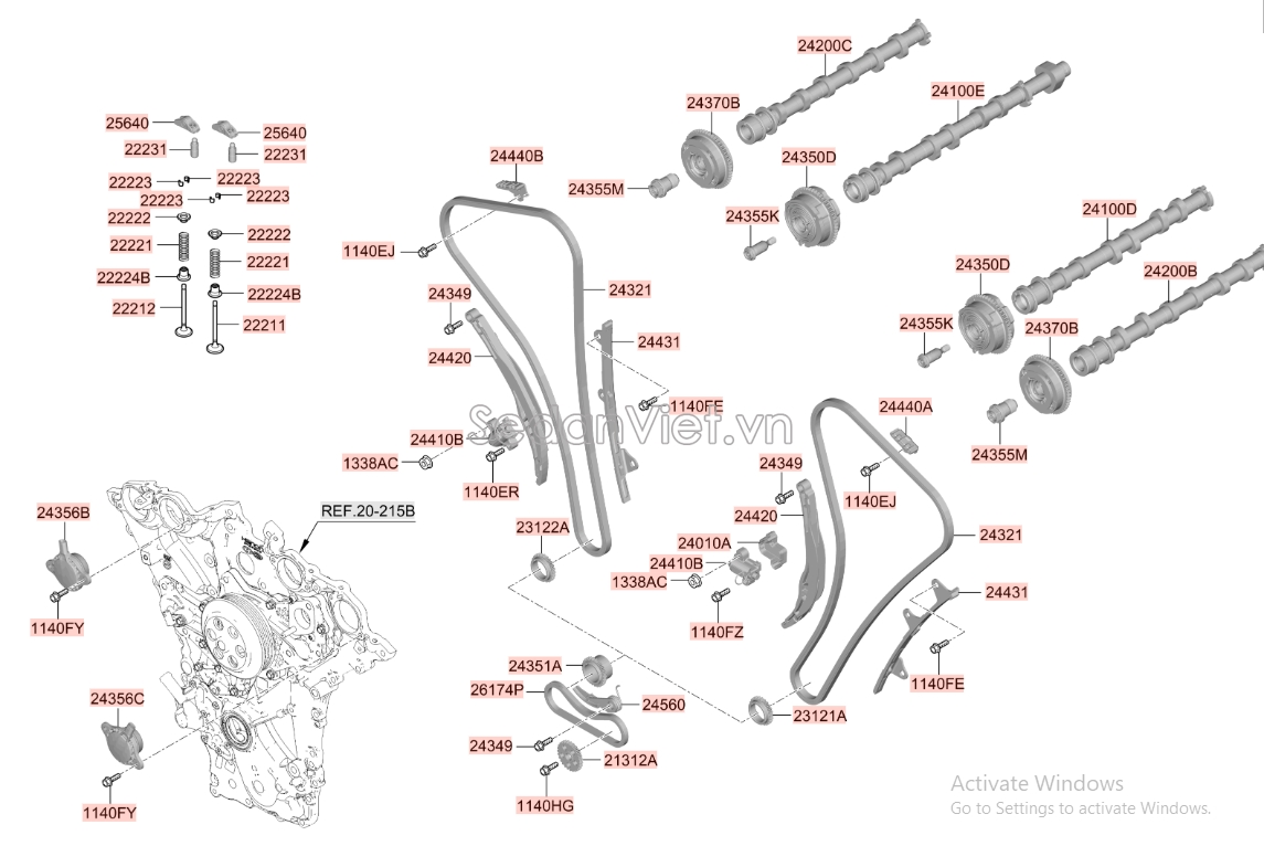 Móng ngựa xupap Hyundai Grand Starex 2008-2013