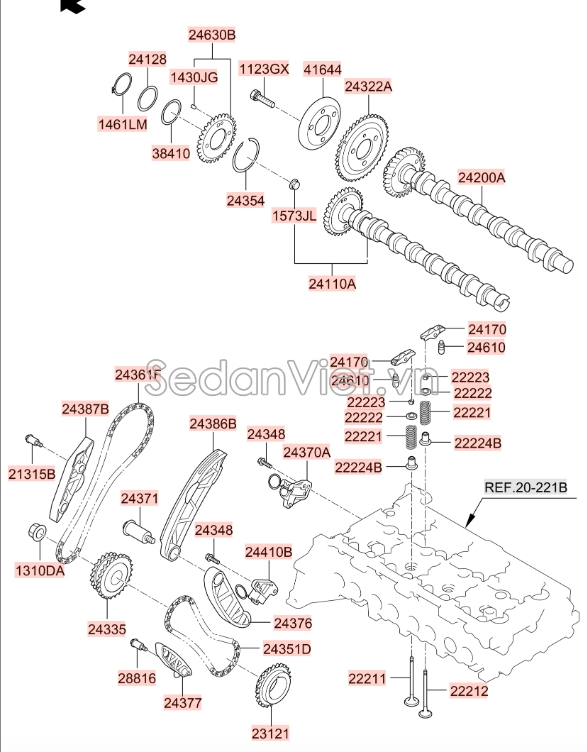 Búa tăng cam Hyundai Tucson 2010-2012