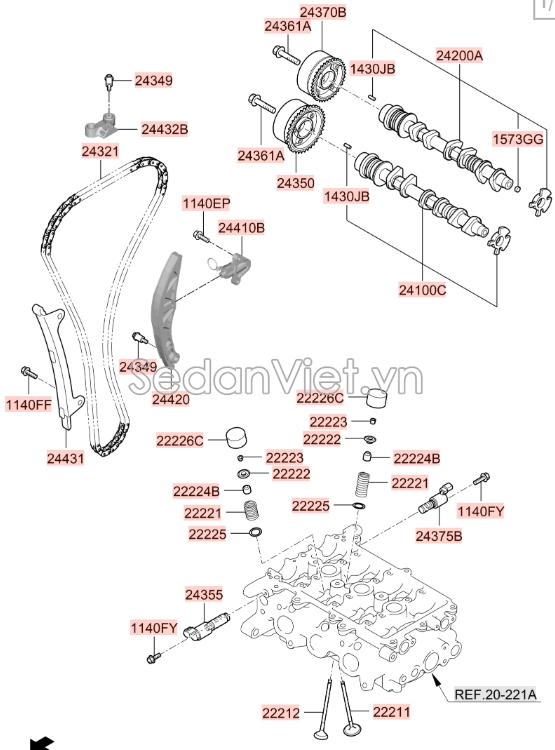 Dây cam Hyundai i10 Grand 2014-2016