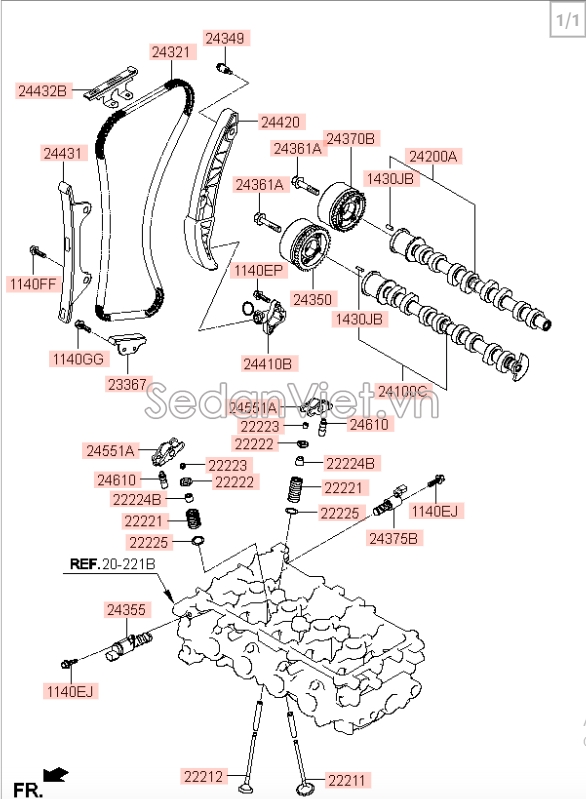 Búa tăng xích cam Hyundai i10 2010-2012