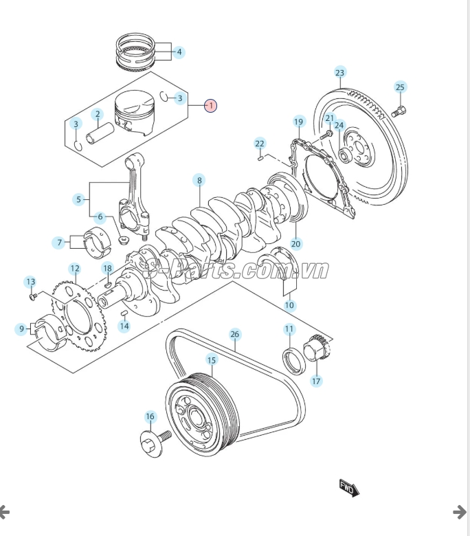 Dây curoa tổng 5PK835 Suzuki Switf 2005-2011