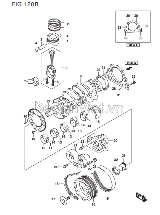 Bạc trục cơ Suzuki XL7 2020