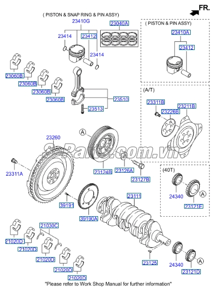 Trục cơ Hyundai Santafe 2010-2012