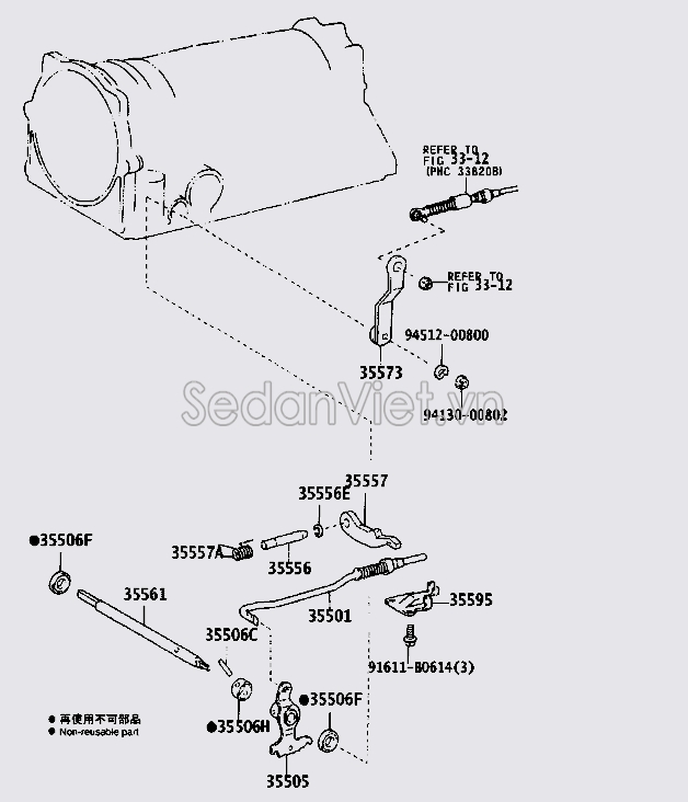 Bánh răng chuyển tầng trong hộp số tự động Toyota Fortuner 2009-2012