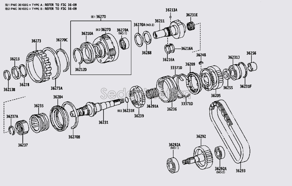 Bi trụ đũa hộp đầu vào hộp số phụ Toyota Fortuner 2009-2012