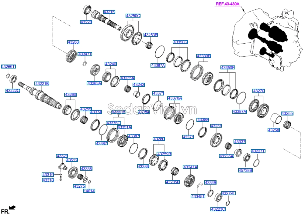 Bi trục thứ cấp KIA Carens 2007-2012