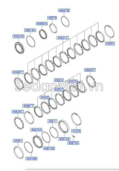 Bộ côn số tự động Hyundai Santafe Gold 2001-2005
