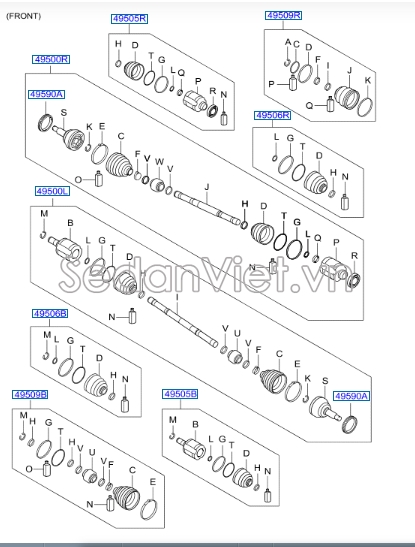 Đầu láp ngoài Hyundai Santafe 2010-2012