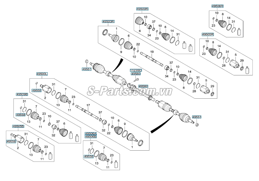 Cây láp Hyundai Santafe 2013-2015