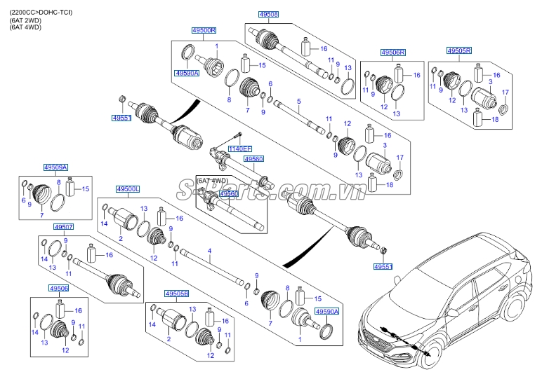 Cây láp  Hyundai Tucson 2015
