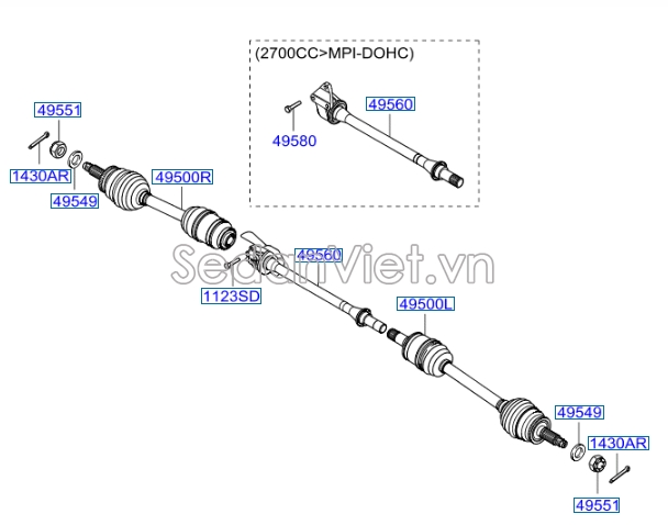 Cây láp Hyundai Santafe 2010-2012