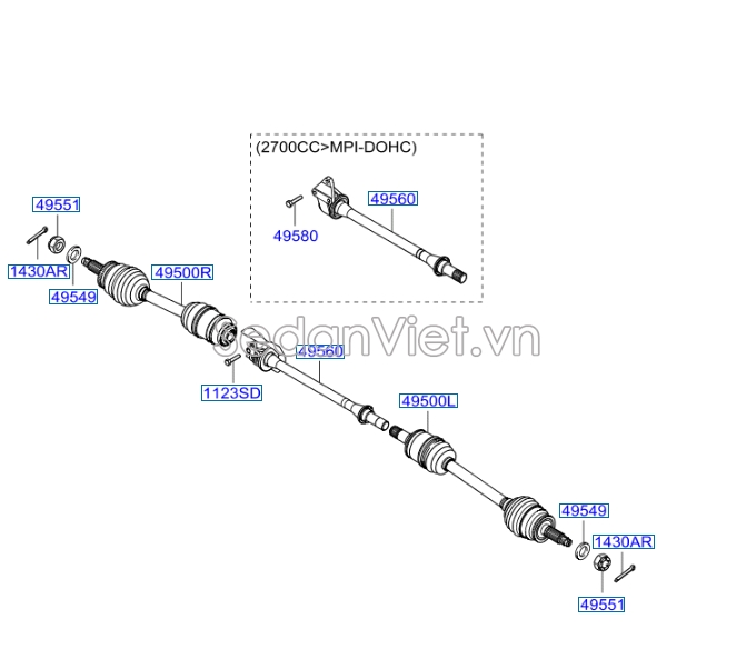 Cây láp Hyundai Santafe 2010-2012