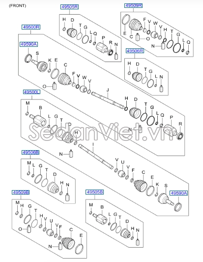 Cây láp Hyundai Santafe 2010-2012
