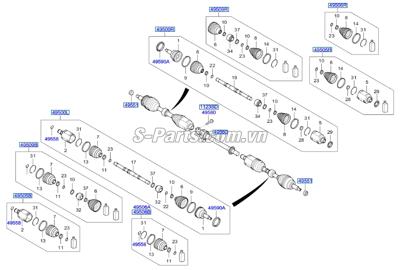 Cây láp Hyundai Santafe 2013-2015