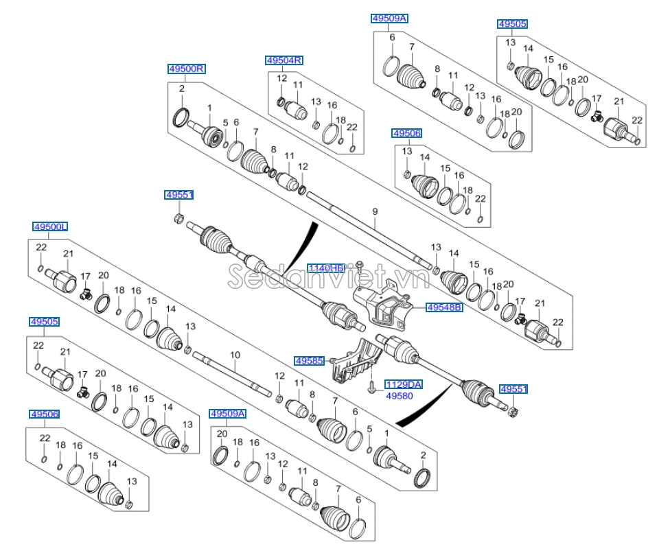 Cách nhiệt trục láp Hyundai i10 Grand 2014-2016