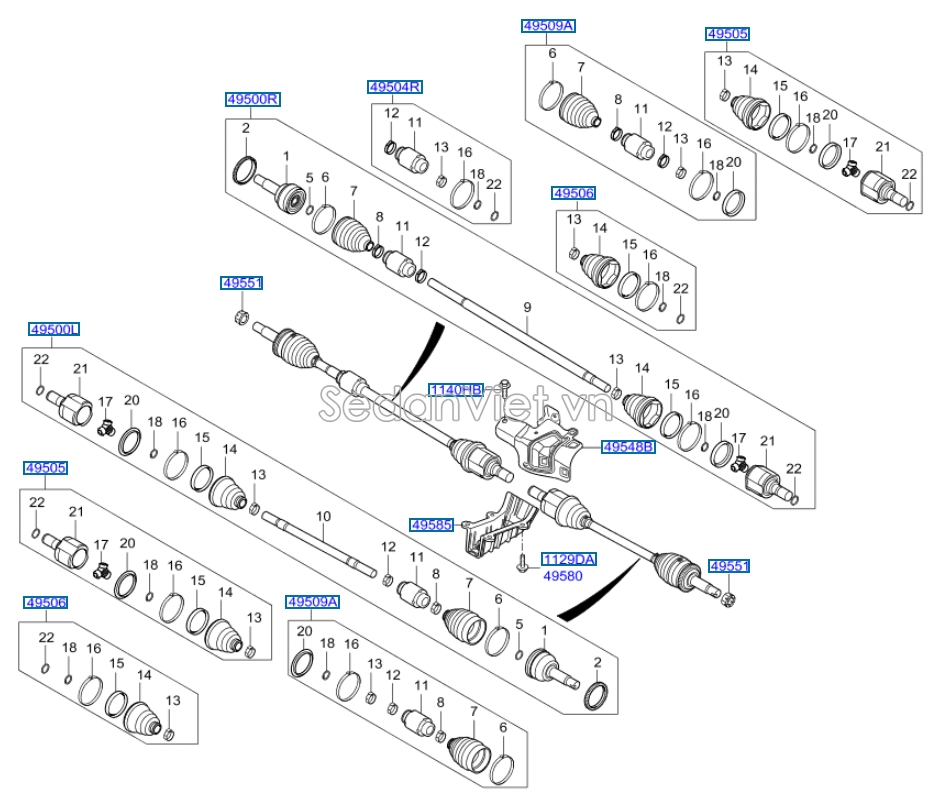 Cây láp Hyundai i10 Grand 2014-2016