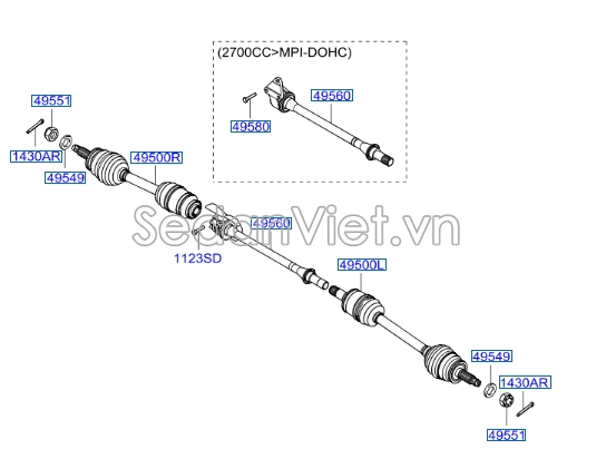 Cây láp Hyundai Santafe 2010-2012