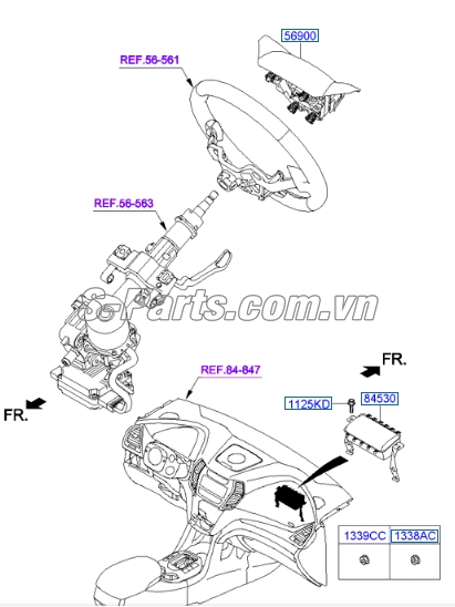 Túi khí chính Hyundai Santafe 2017