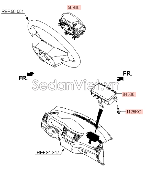 Túi khí chính Hyundai Tucson 2015