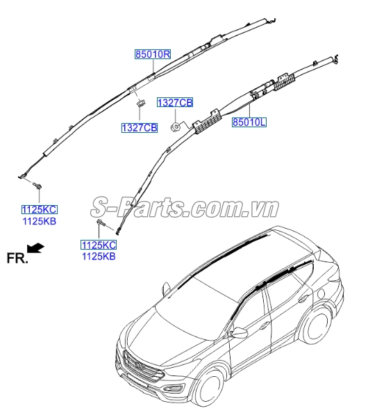 Túi khí trần xe Hyundai Santafe 2013-2015