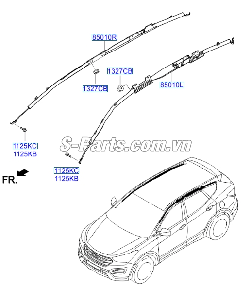 Túi khí trần xe Hyundai Santafe 2013-2015