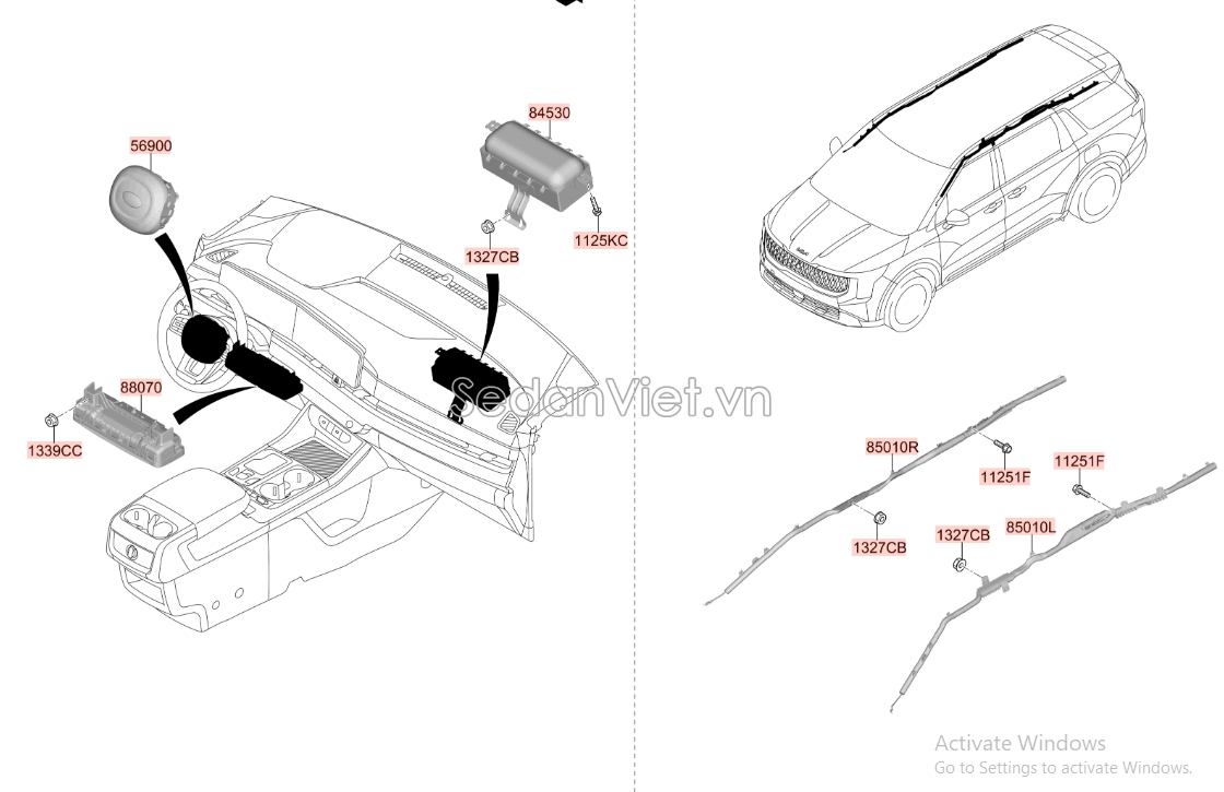 Túi khí phải KIA Carnival 2021