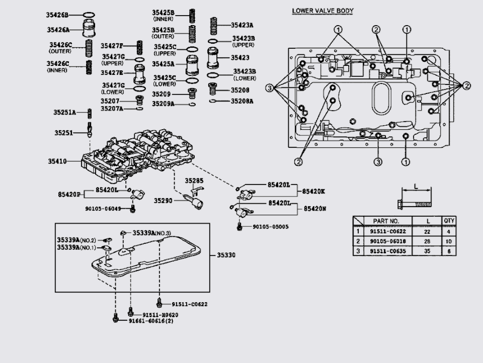 Van mở dầu hộp số tự động Toyota Fortuner 2009-2012