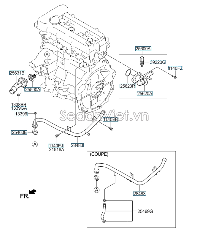 Ống dẫn nước bằng sắt Hyundai Accent 2011-2016
