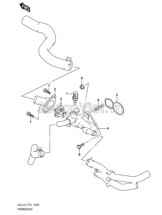 Cảm biến nhiệt độ nước Suzuki Swift 2013-2017