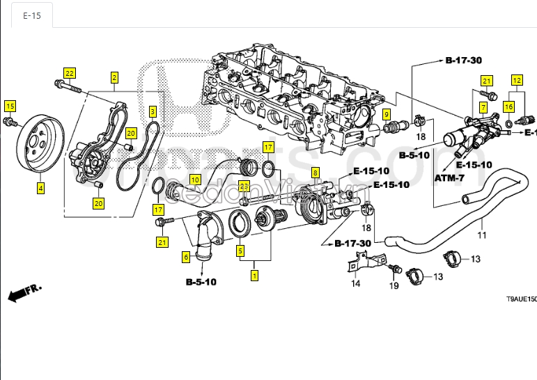 Bơm nước động cơ Honda City 2017