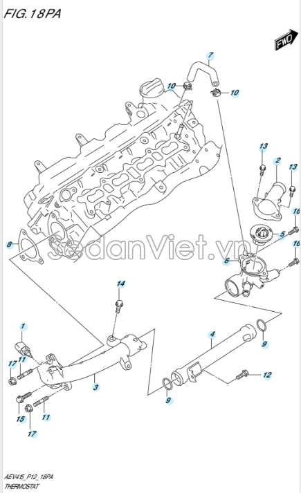 Cảm biến nhiệt độ nước Suzuki Swift 2013-2017