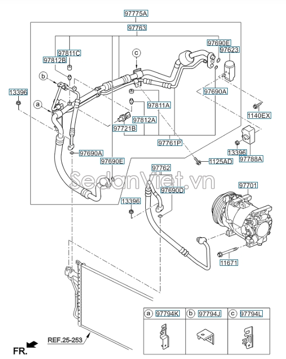 Lốc điều hòa Có van điện KIA Morning 2015