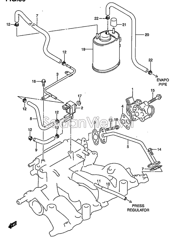 Van tuần hoàn khí xả Suzuki APV 2012