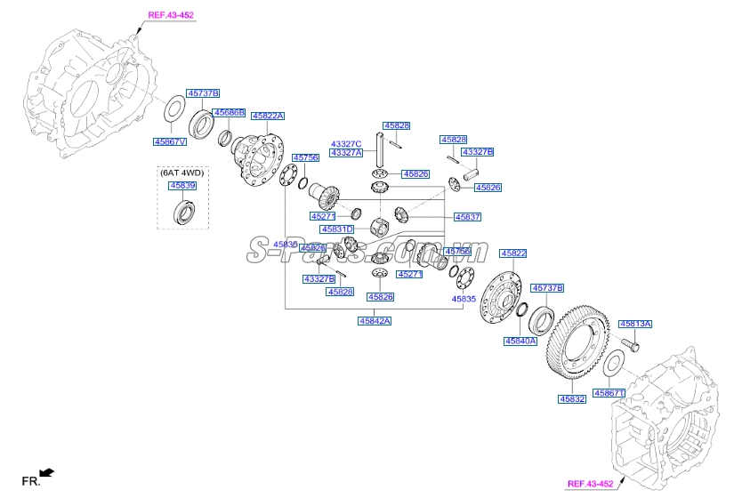 Vỏ vi sai hộp số Hyundai Santafe 2010-2012