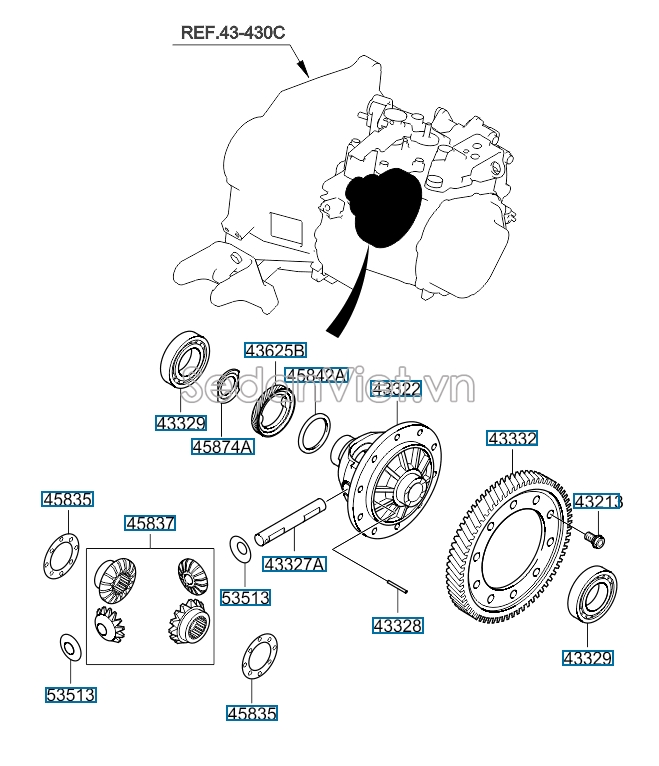 Bi trong hộp số Hyundai Accent 2006-2008