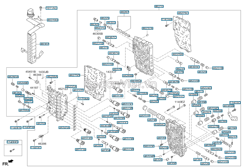 Cụm van điều khiển hộp số tự động Hyundai Sonata 2009-2012
